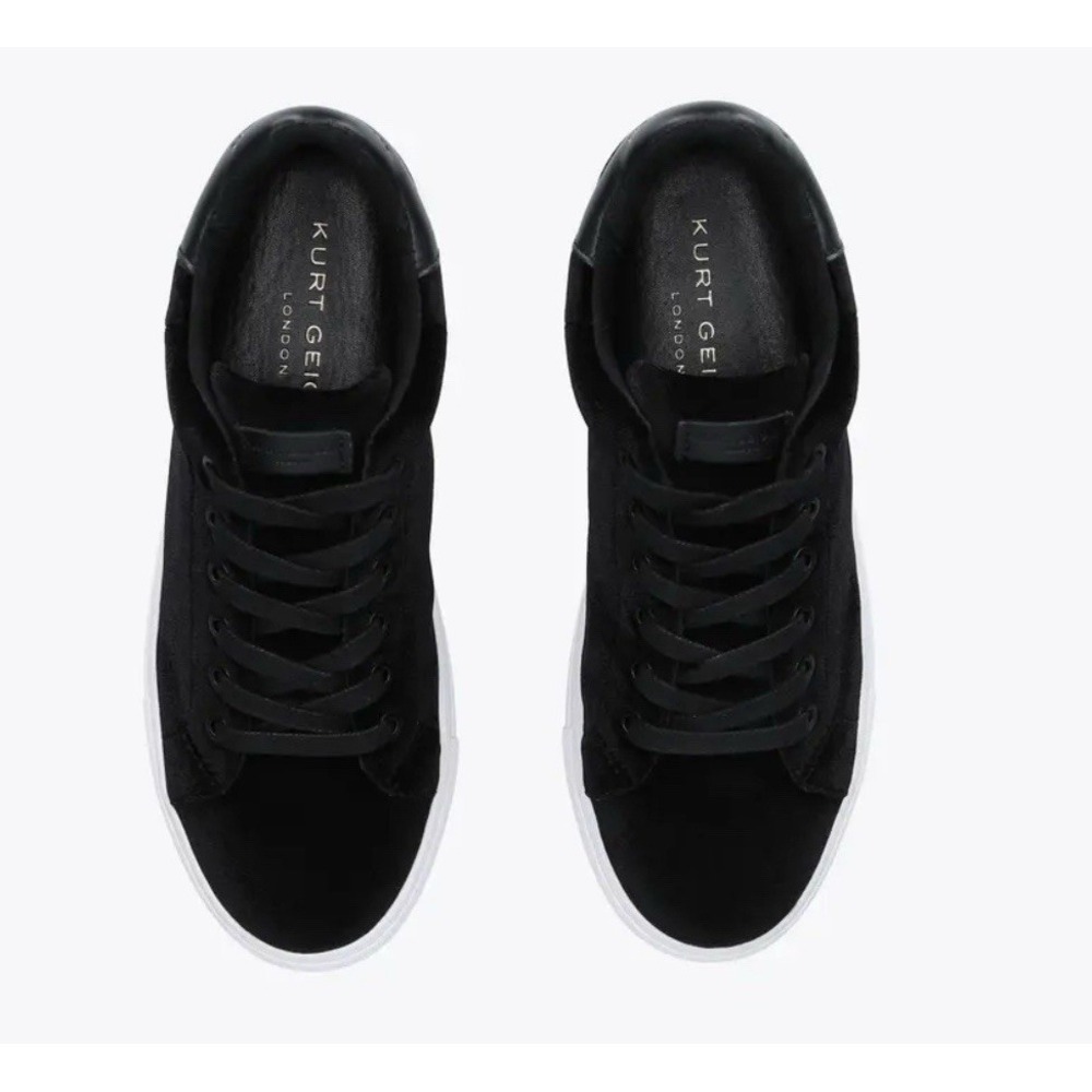 Kurt Geiger‎ Mens Laney Low Top Sneakers Suede  Leather Black/White Sz-45(11.5)